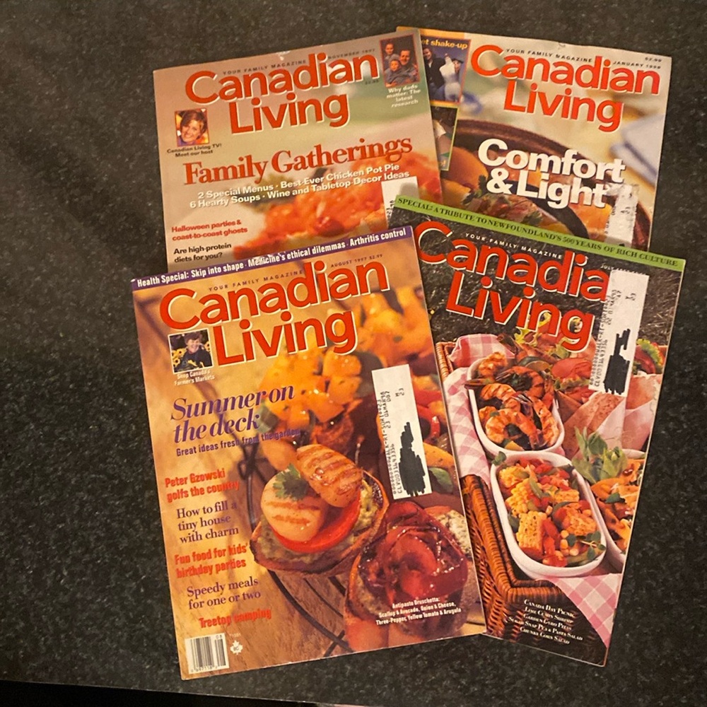 Four Vintage 90’s Canadian Living Magazines